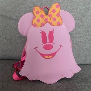 Loungefly Pink and Orange Minnie Ghost Backpack